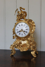 antique clocks & timepieces louis xv style ormolugilt mant Louis XV Style OrmoluGilt Mant