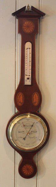 antique barometers and barographs mahogany and inlaid aneroid ba Mahogany and Inlaid Aneroid Ba