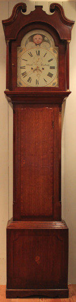 antique clocks & timepieces moon roller longcase clock eng Moon roller longcase clock Eng