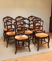 Set Of Eight French Fruitwood