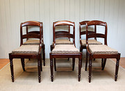 Set Of Six French Mahogany Din