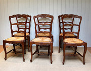 Set Of Six French Oak Rush Sea