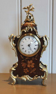 antique clocks & timepieces small rosewood and inlaid mant Small Rosewood and Inlaid Mant