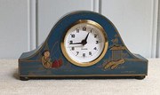 antique clocks & timepieces small lacquered japanned mante Small lacquered Japanned mante