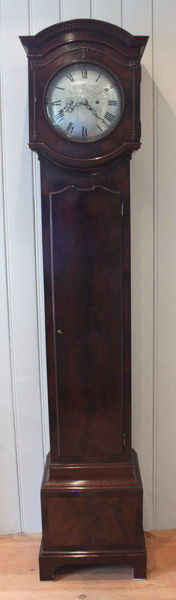 Small mahogany longcase clock