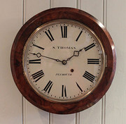 Unusual burr walnut dial clock