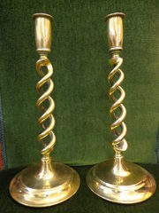 BRASS TWIST CANDLESTICKS