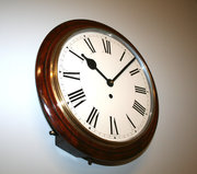 antique clocks & timepieces 15 mahogany railway time piece 15 Mahogany Railway Time Piece