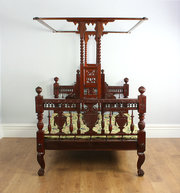antique furniture 4ft 6 victorian raj four poste 4ft 6 Victorian Raj Four Poste