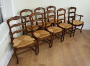 8 French Oak Ladder Back Dinin