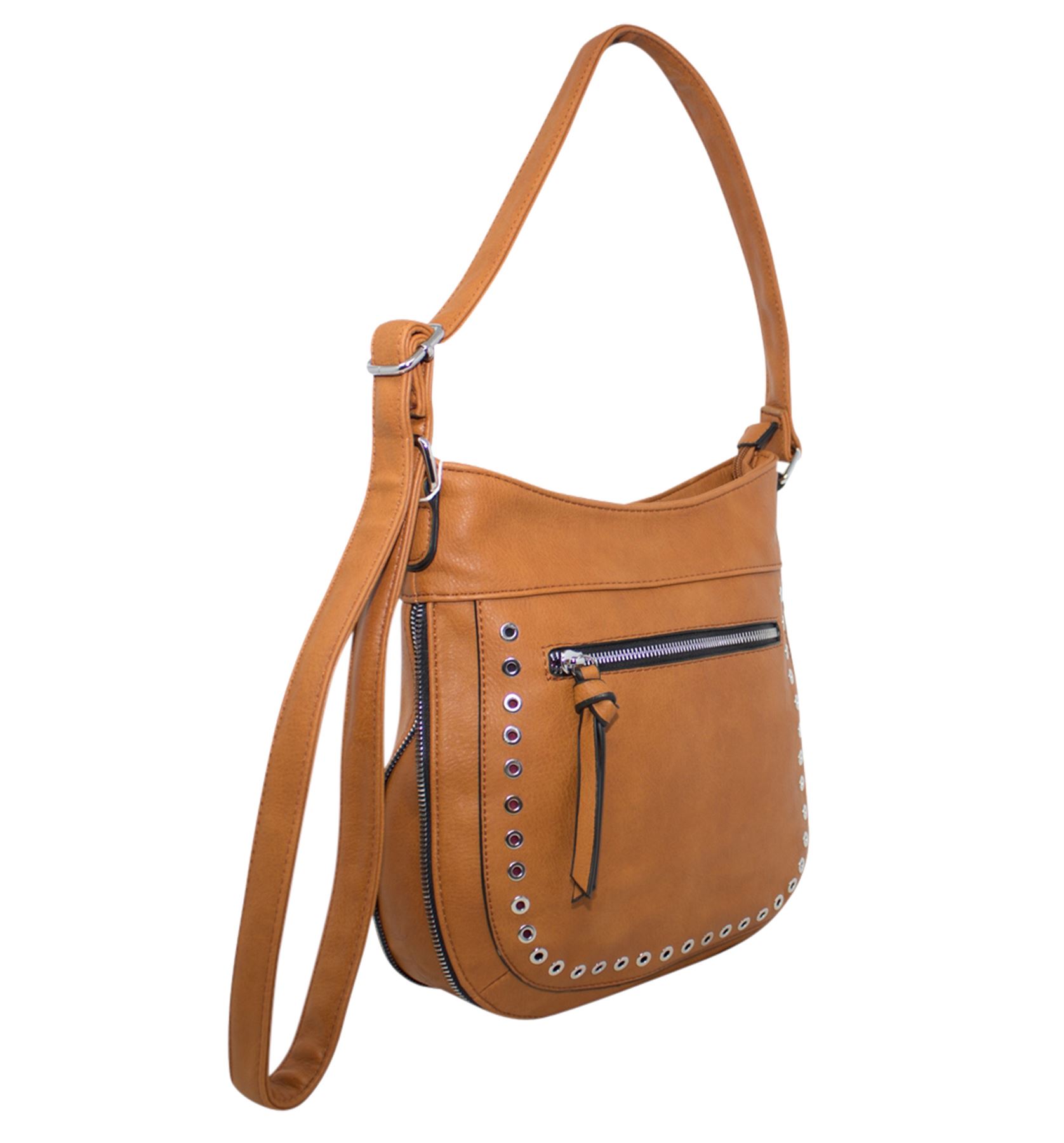 Nuevas damas de imitación de cuero correa ajustable de diseño con cremallera casual bolso de hombro