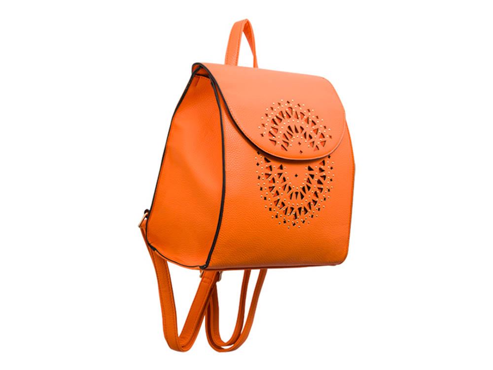 New Laser Cut Decoration Studded Faux Leather Ladies Fashion Backpack