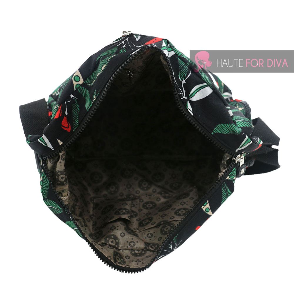 LADIES NEW MULTICOLOUR PRINTED MANY POCKETS TRAVEL CROSSBODY BAG HANDBAG