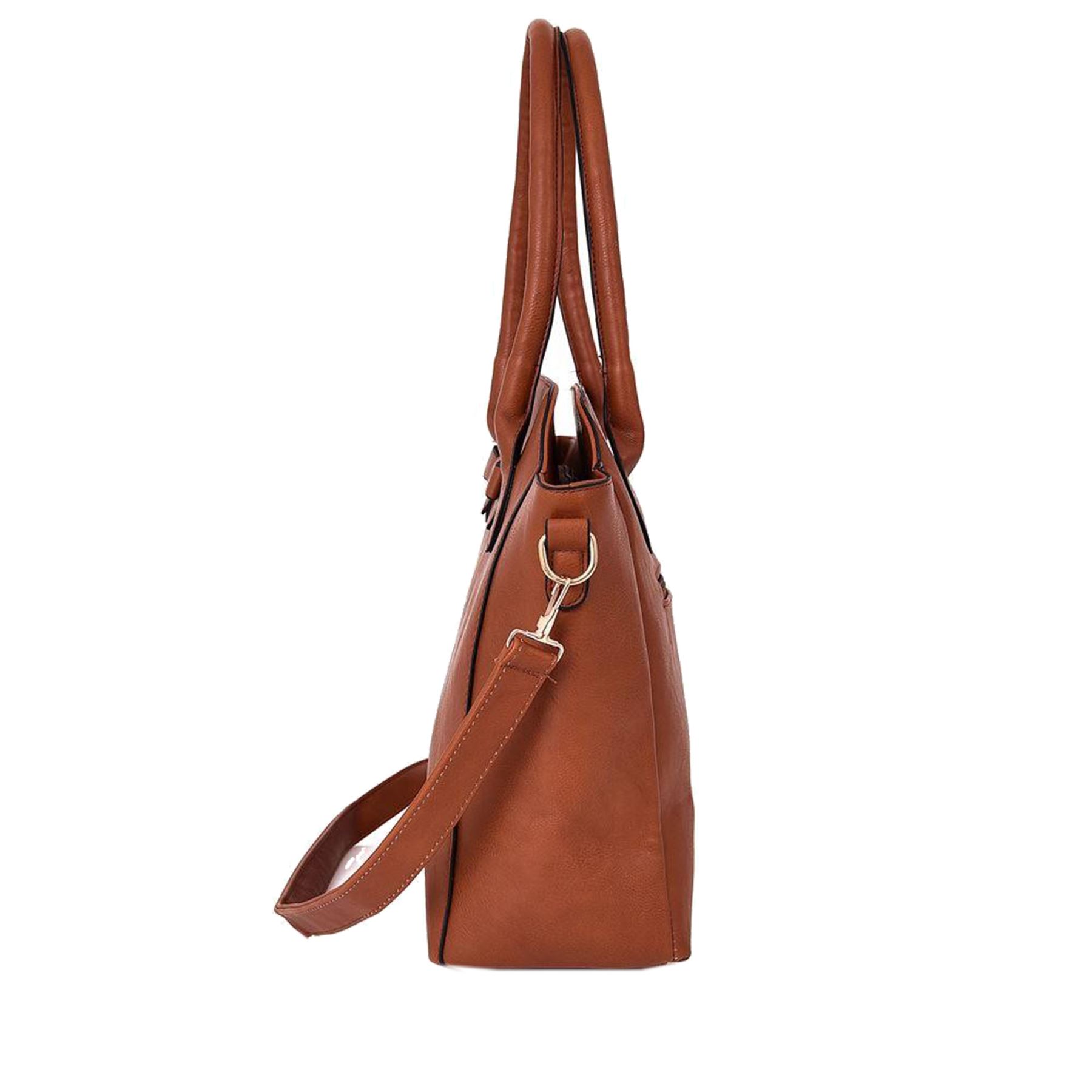 New Casual Stylish Ladies Faux Leather Bow Detail Detachable Strap Tote Bag