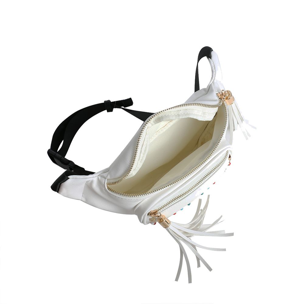 Femme Nouveau Gland Détail Multi Poche Voyage Festival Sac À Taille Bum Sac Pochette