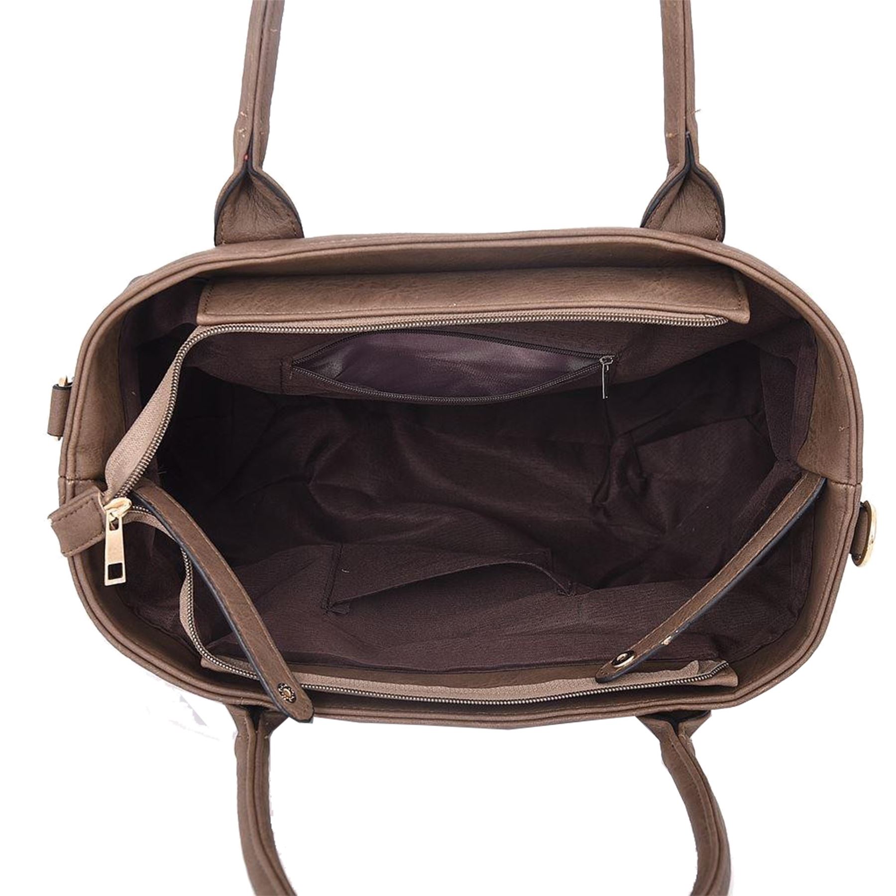 New Women’s Plain Flower Design Faux Leather Detachable Strap Tote bag