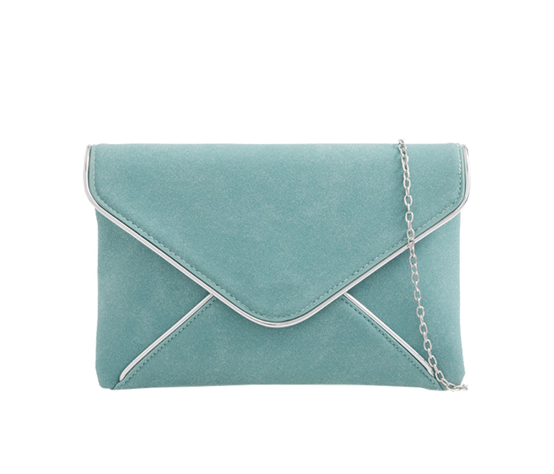 New Ladies Synthetic Suede Envelope Style Evening Prom Clutch Bag Purse