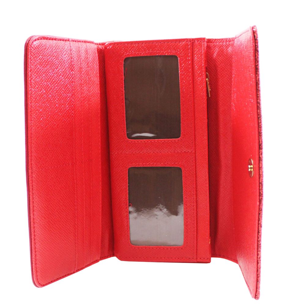 New Card Slots Photo Window Glitter Trifold Women’s Wallet Purse