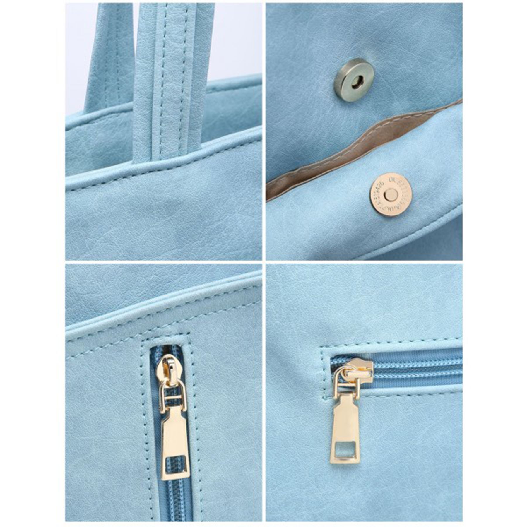New Zipper Detail Faux Leather Women’s Casual Shoulder Bag Handbag