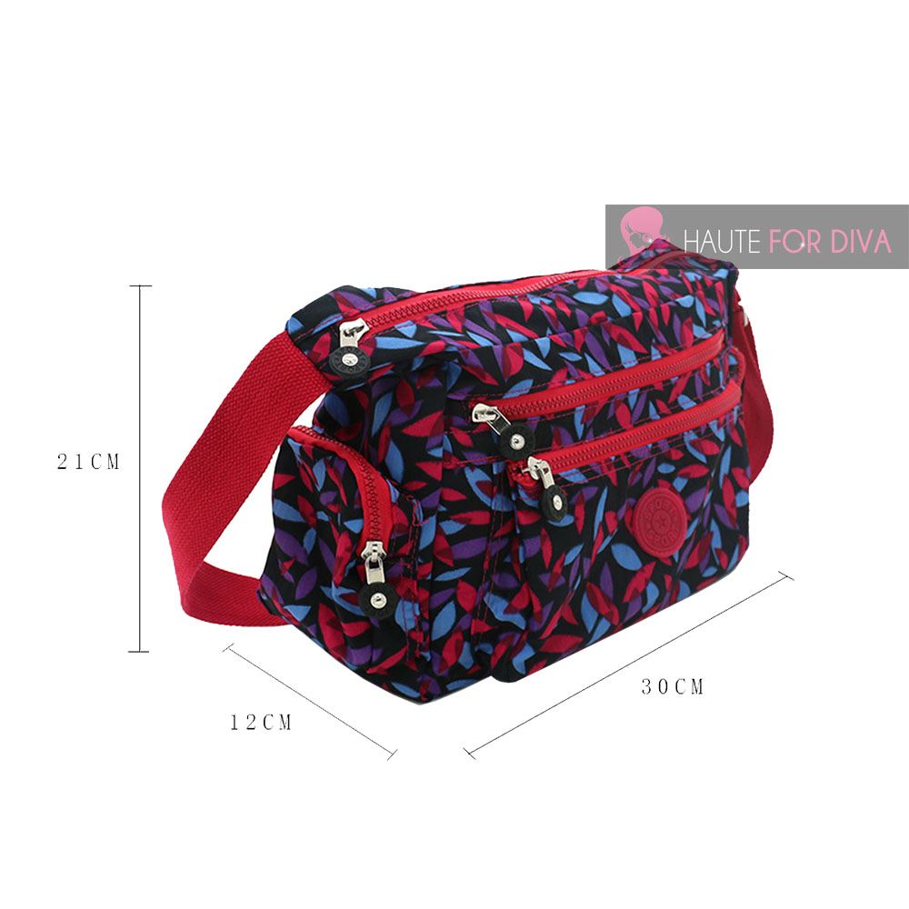 LADIES NEW MULTICOLOUR PRINTED MANY POCKETS TRAVEL CROSSBODY BAG HANDBAG