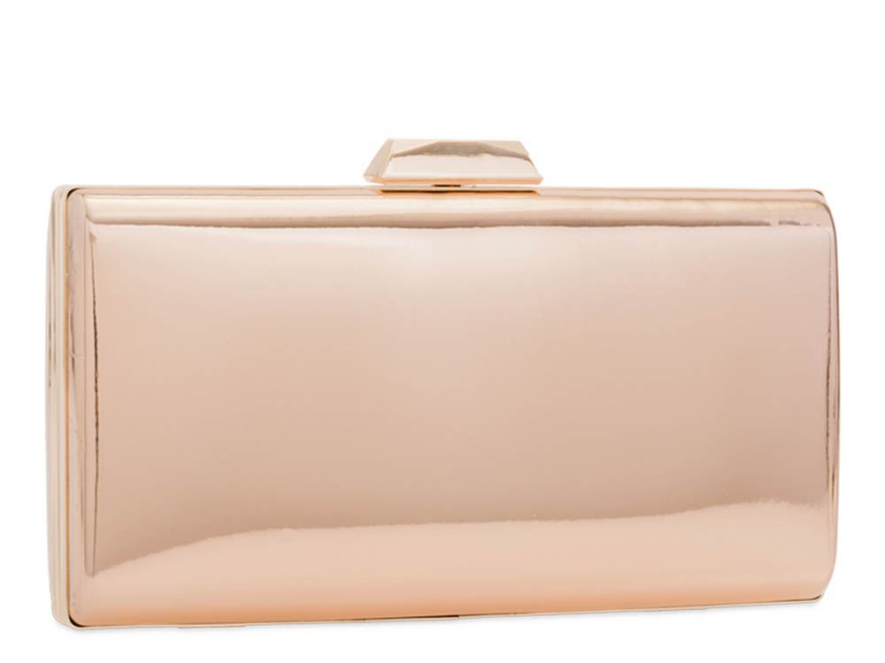 New Hard Compact Faux Patent Leather Ladies Evening Party Clutch Bag