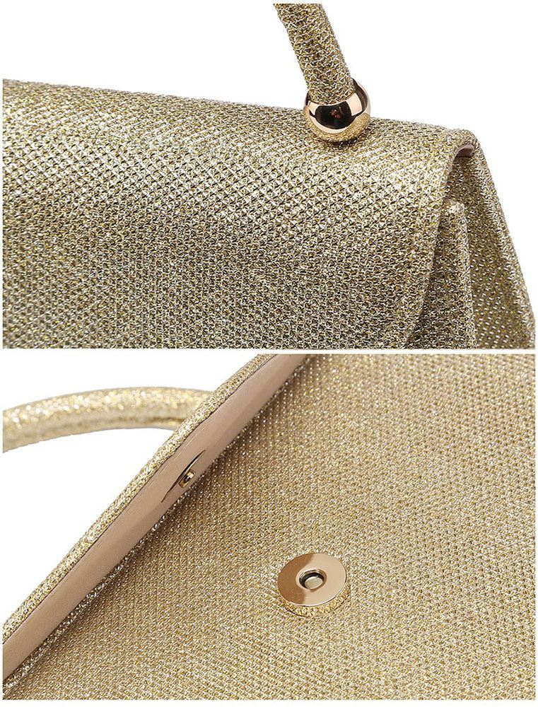 NEW RETRO TOP HANDLE SHIMMER GLITTER PARTY BRIDAL CLUTCH BAG HANDBAG