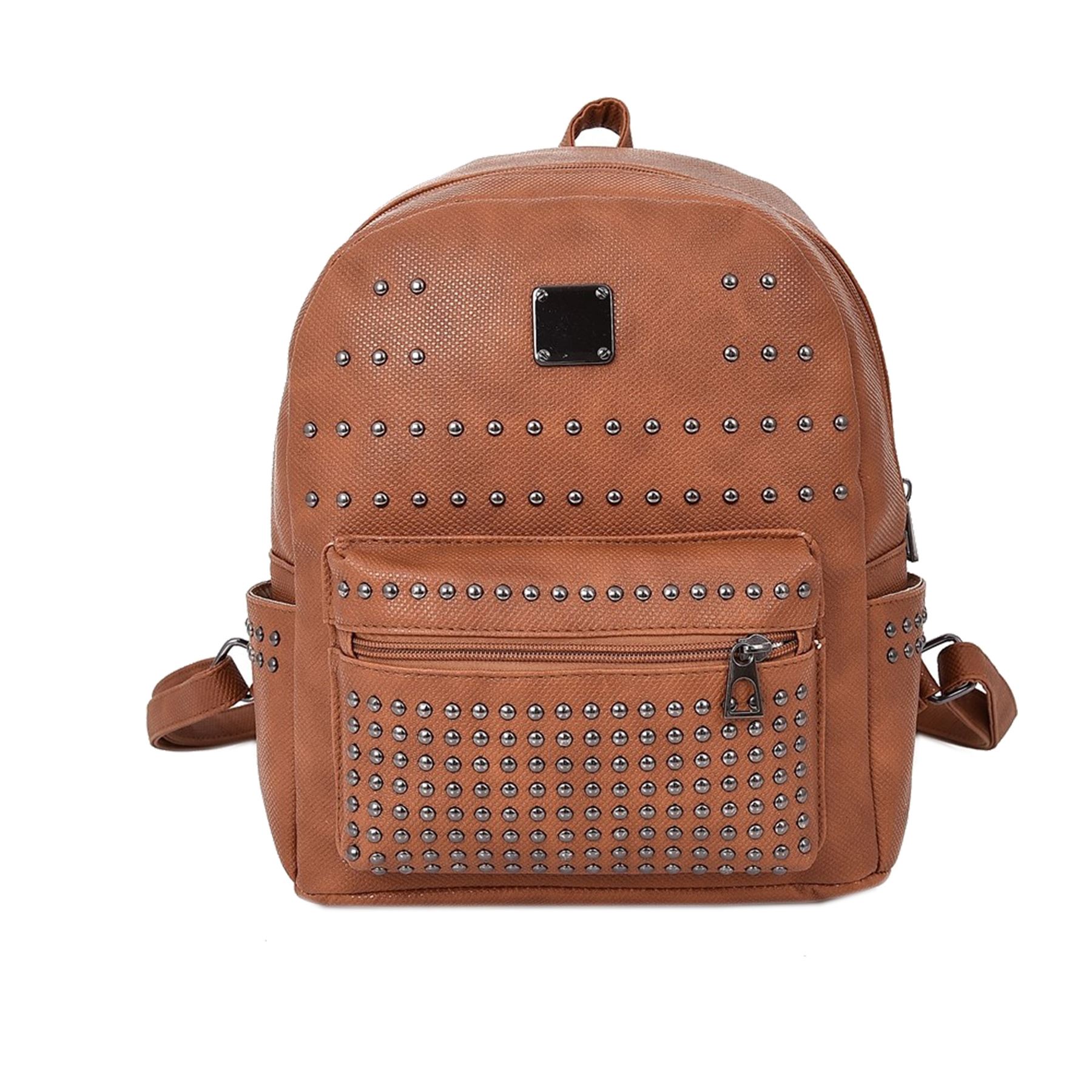New Women’s Stylish All over Studded Detail Side Pockets Adjustable Backpack