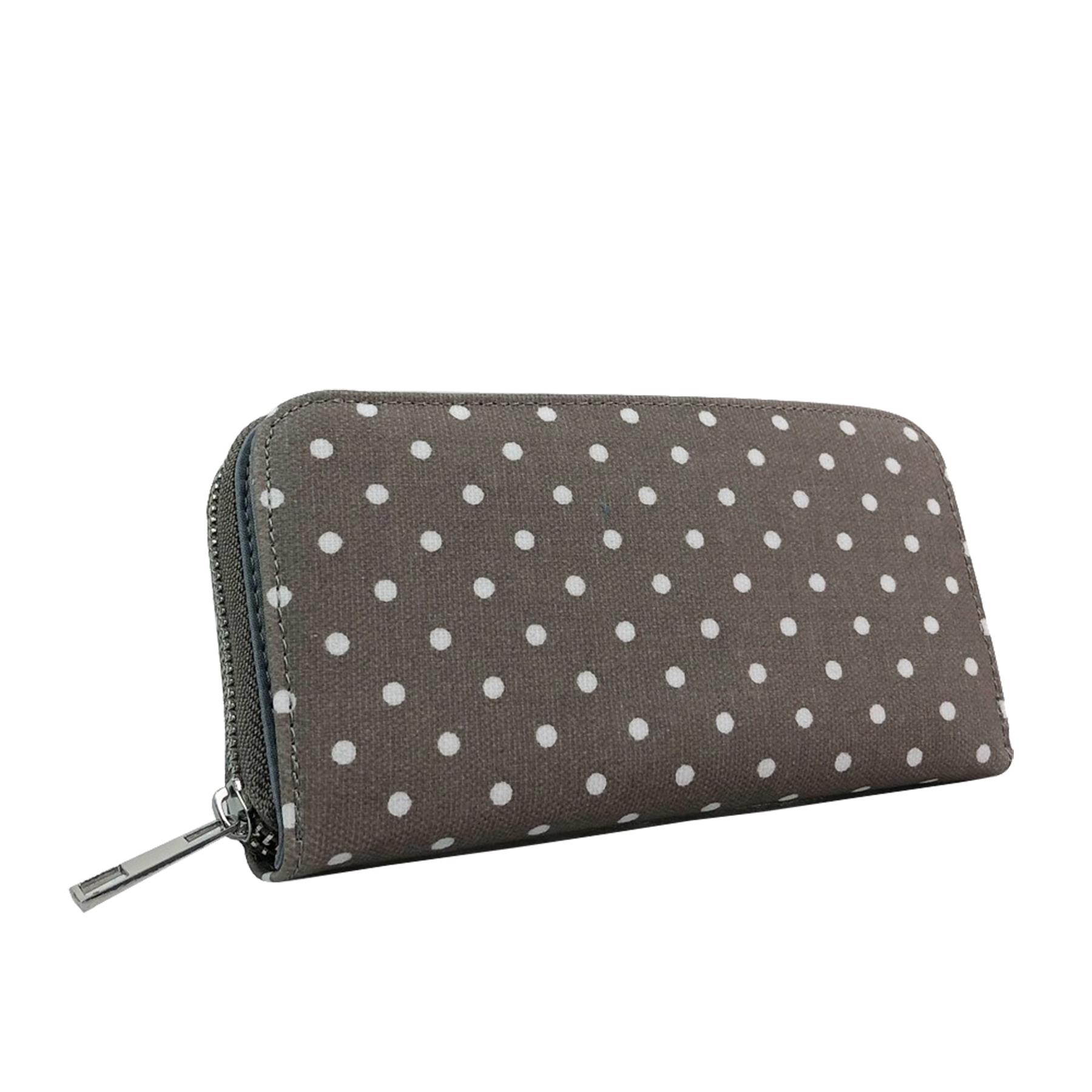New Women/'s Petit Motif à Pois Toile Large Sac à Main Portefeuille