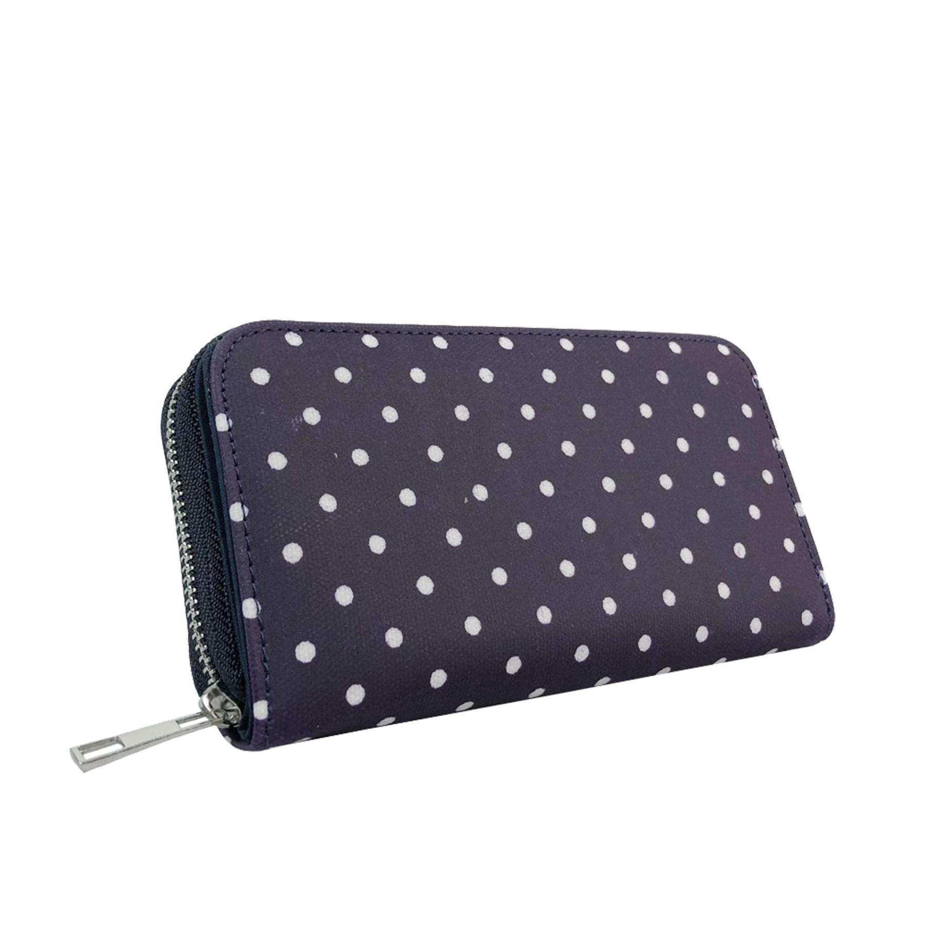 New Women/'s Petit Motif à Pois Toile Large Sac à Main Portefeuille