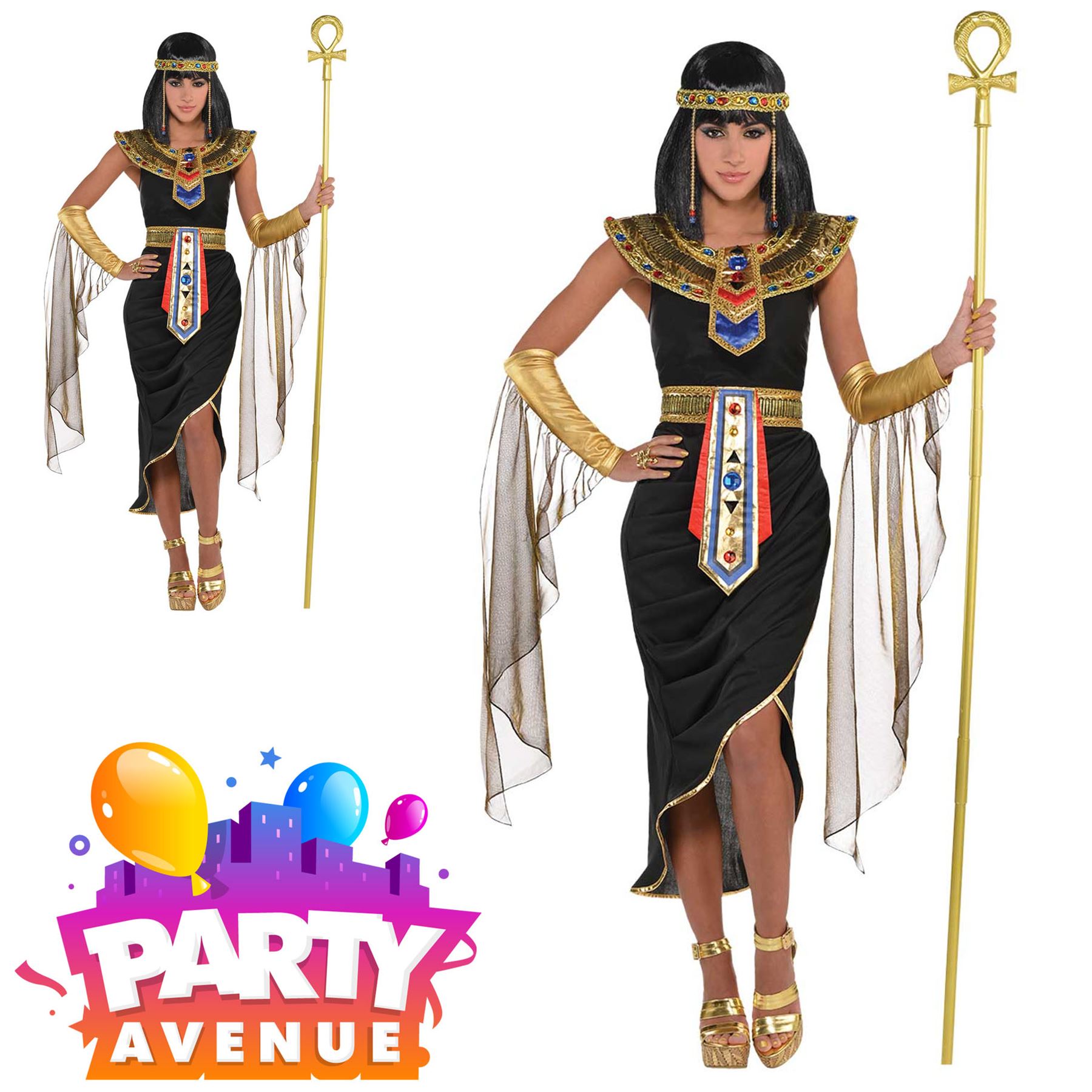 Adults Egyptian Queen Goddess Cleopatra Women Fancy Dress Costume