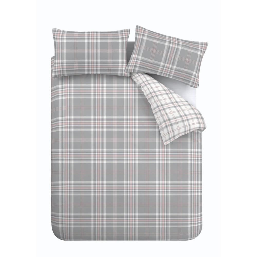 Catherine Lansfield Kelso Edredón Cubierta Duvet del lecho Rosa Gris a Cuadros Tartán