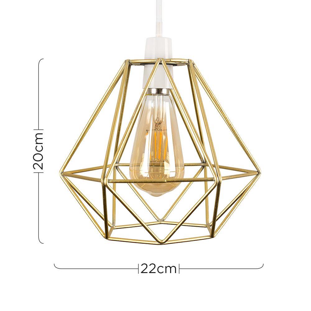 Geometric Ceiling Light Contemporary Cage Industrial Clear Choice Of Colour