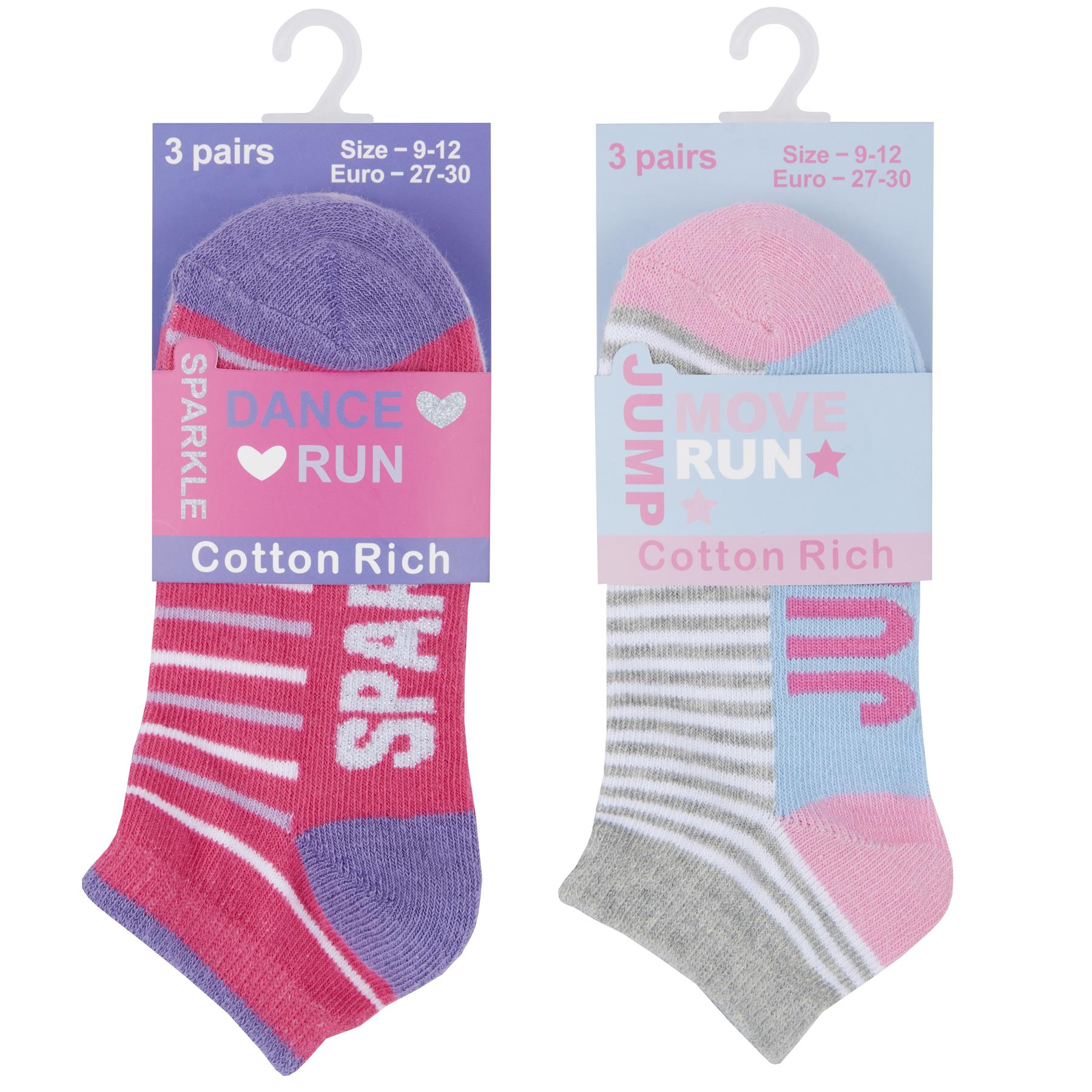Trainer Liners 6 pairs Girls Kids Novelty Cotton Rich Mermaid Design Socks