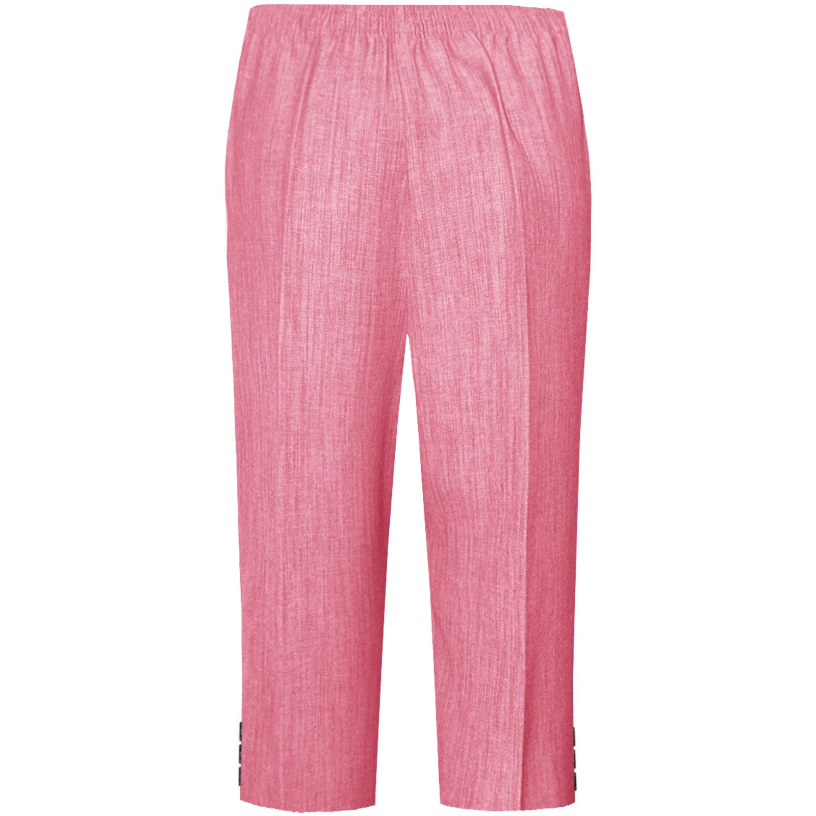 LADIES WOMENS ELASTICATED WAIST THREE QUARTER 3//4 CAPRI CROPPED PANTS TROUSERS