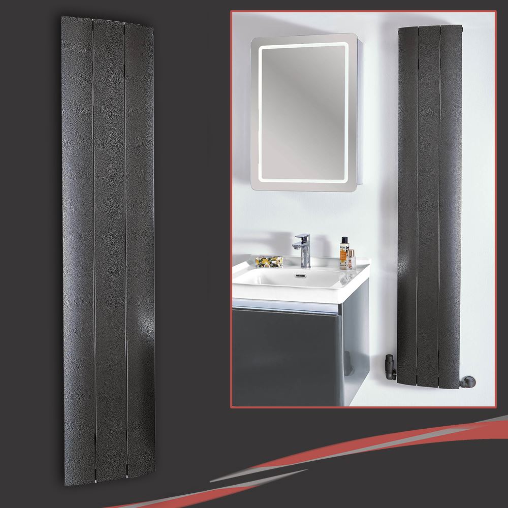 /"Thor/" Slimline Designer vertical aluminium radiateurs W x 1600 mm H 280 mm