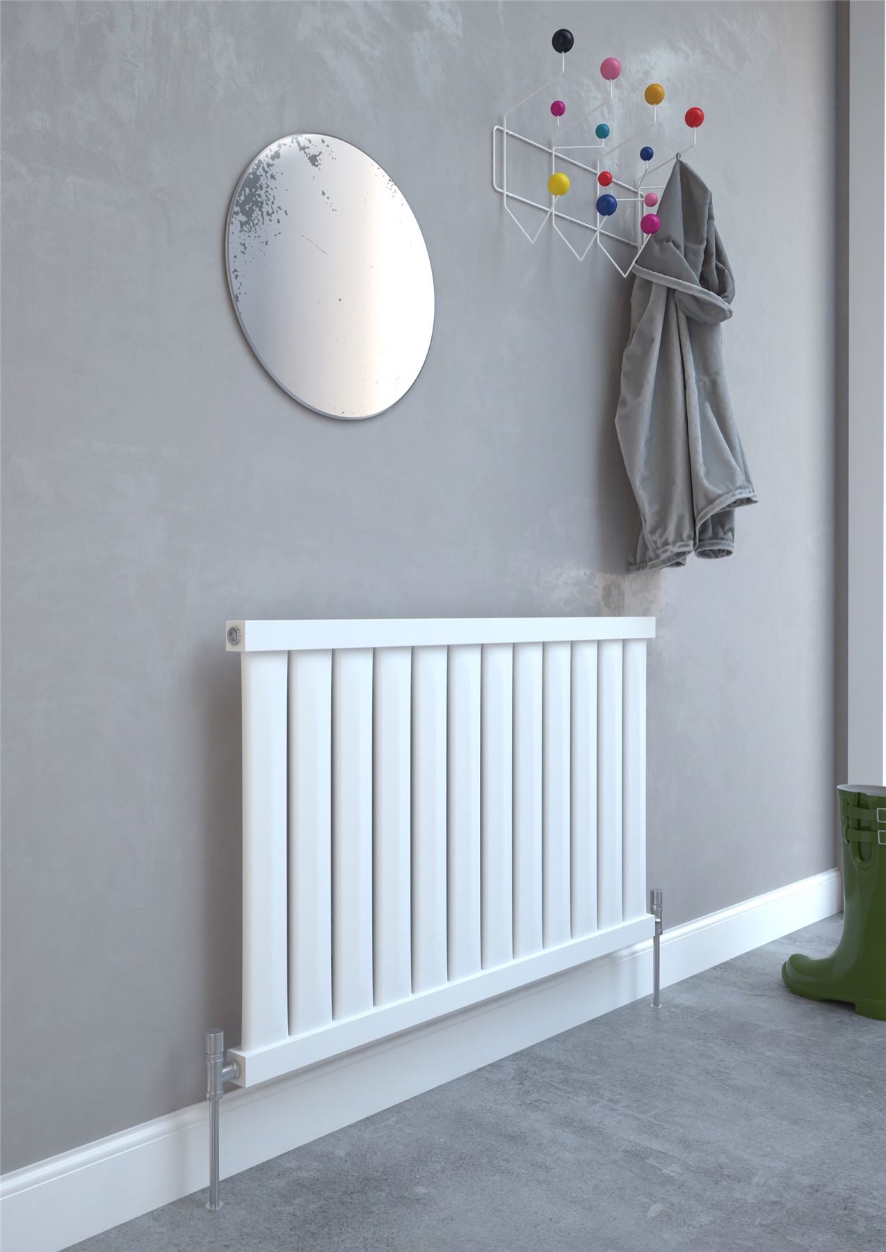 4 Sizes Kudox /"Elmas/" Satin White /& Anthracite Slimline Designer Radiators