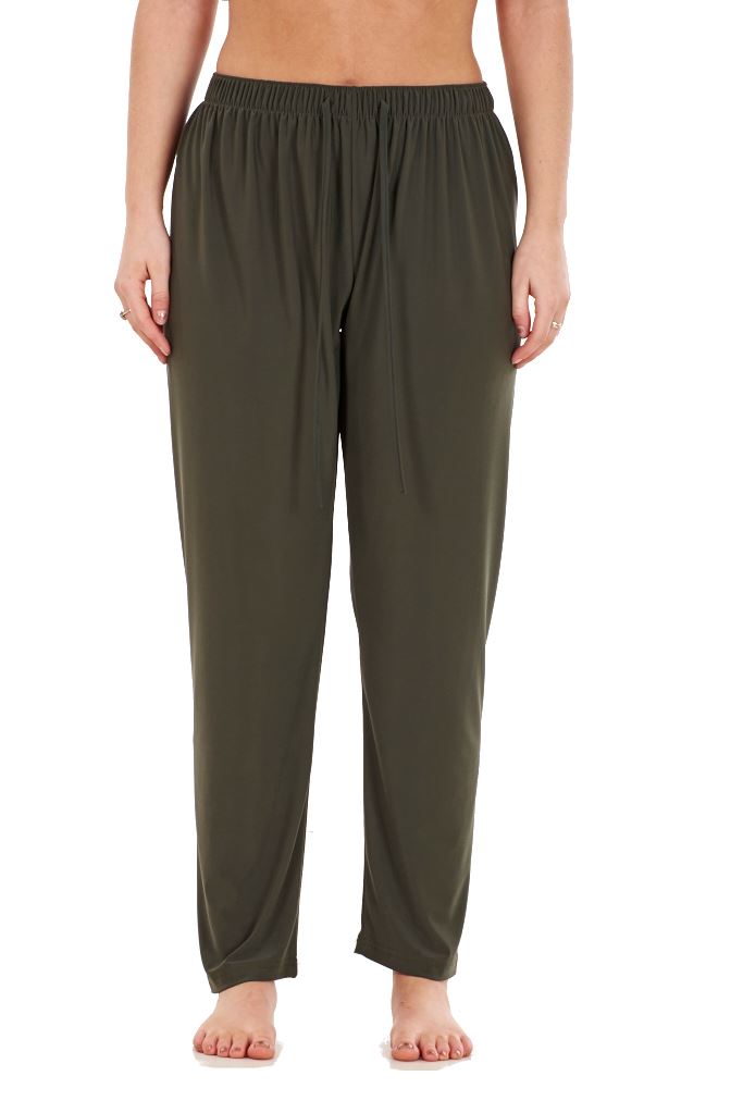 Ladies Women Trouser Elasticated Tapered High waist ITY Regular Pants Black