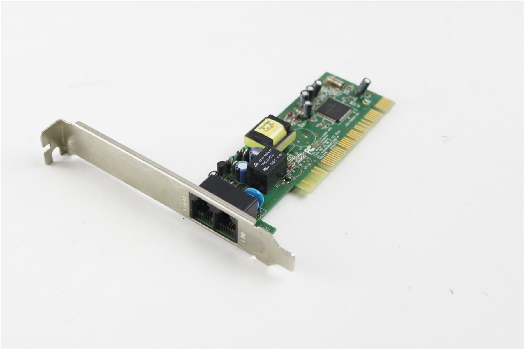10-100 LAN High Profile Dual Port PCI Network 56K Modem Card 250-538300-201