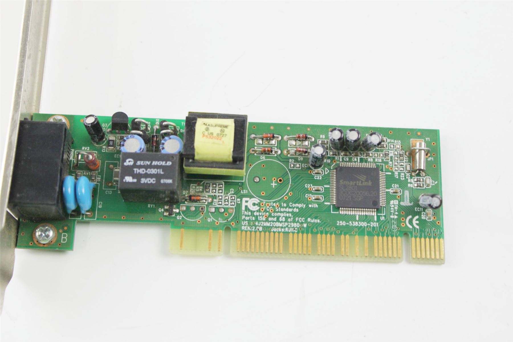 10-100 LAN High Profile Dual Port PCI Network 56K Modem Card 250-538300-201