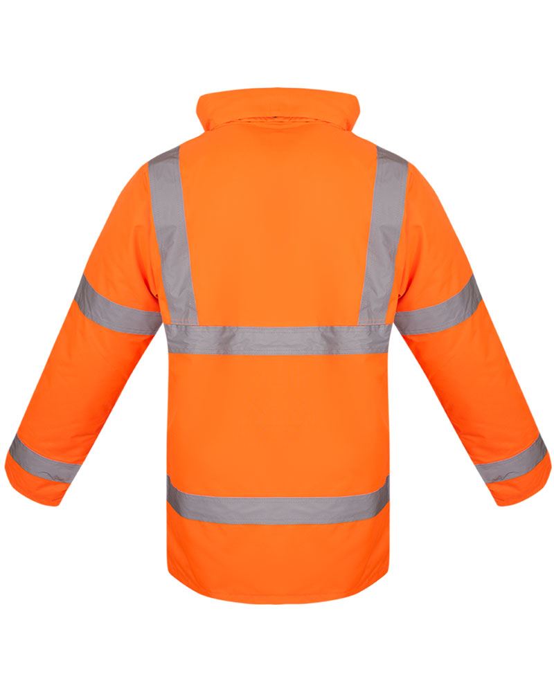 Hi Vis Viz Parka Workwear Security Safety Fluorescent Padded Waterproof Jacket