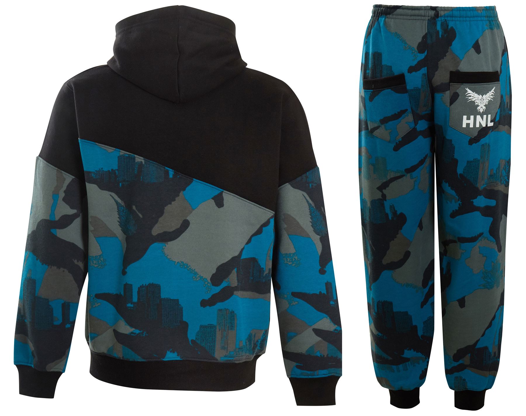 Para Hombre Chicos Camuflaje Polar Ejército Con Capucha Capucha HNL Corredores Chándal Tamaño inferior