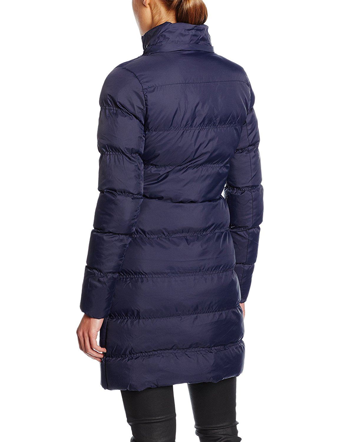 Womens Quilted Padded Jacket Puffer Faux Fur Lined Hood Zip Thick Parka Coat