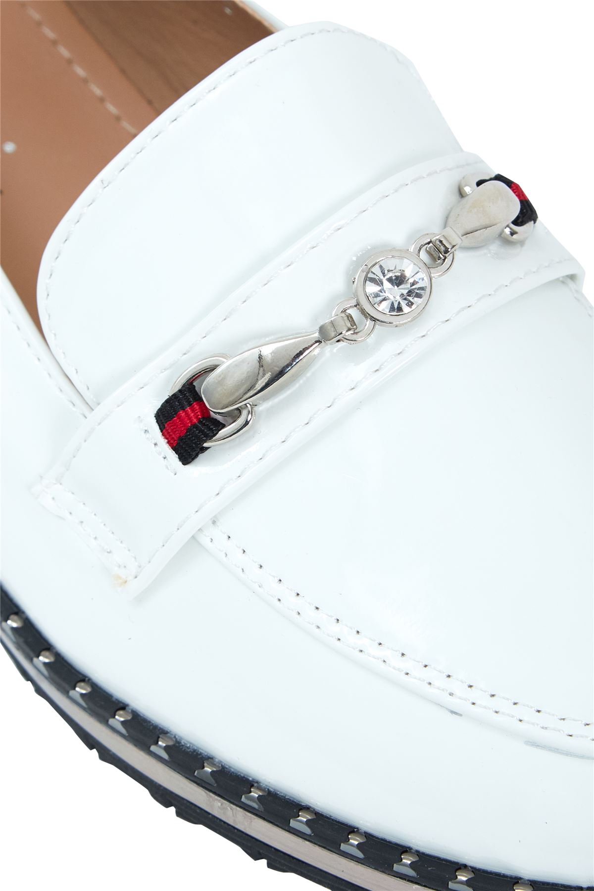 Ladies Buckle Detail Slip On Flat Sole Office Loafer Comfy Slider Shoes Size 3-8