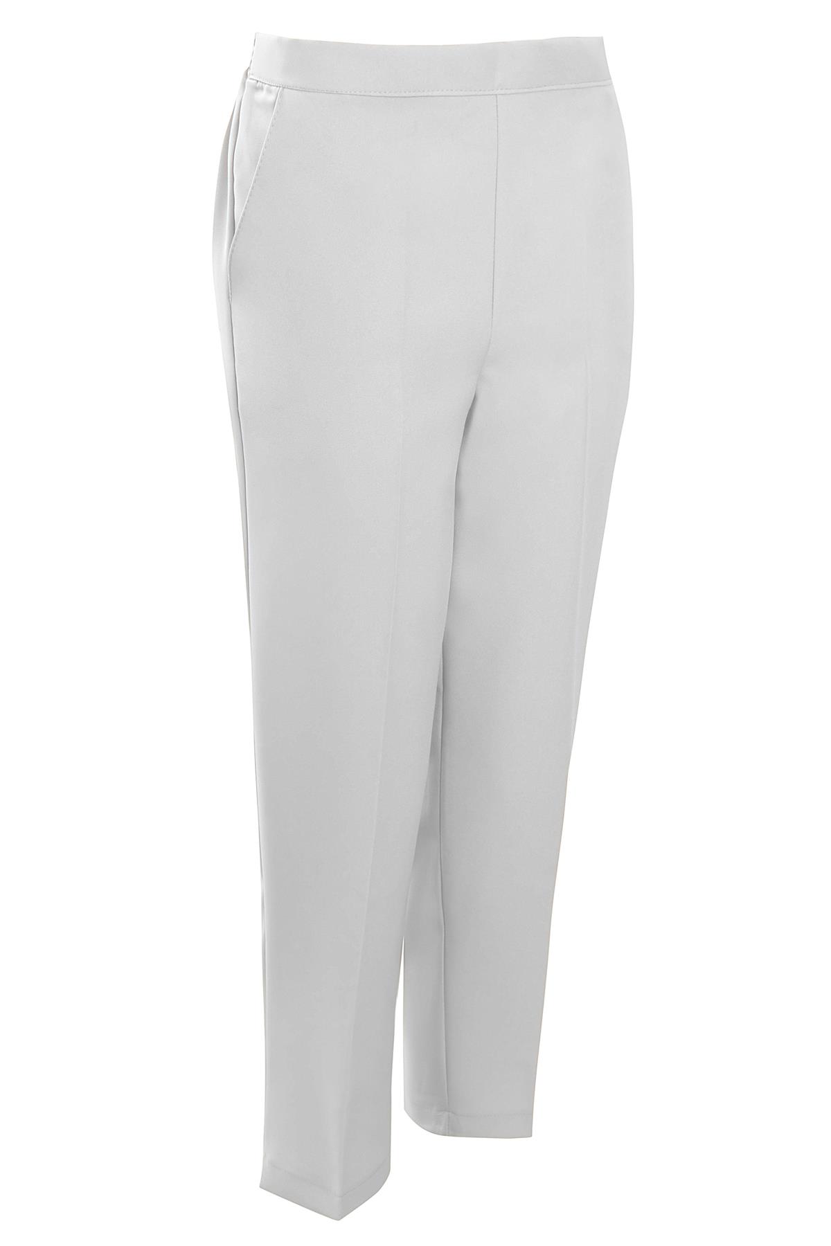 Da DONNA HALF VITA ELASTICIZZATA Stretch Casual Pull On Gamba Dritta Pantaloni Plus