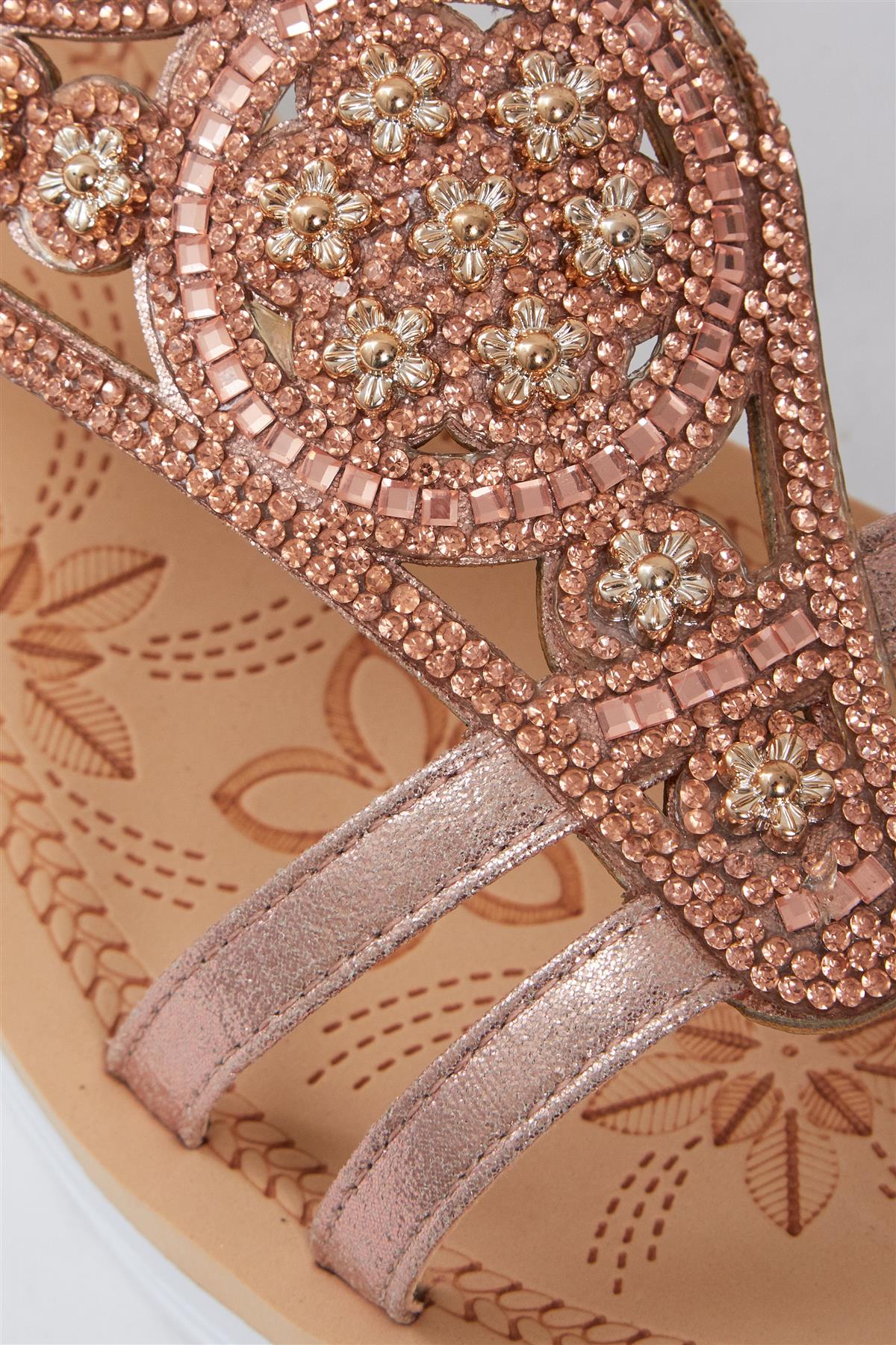 Womens Diamante Wedding Summer Toe Glitter Flat Sparkly Open Slipper Sandals