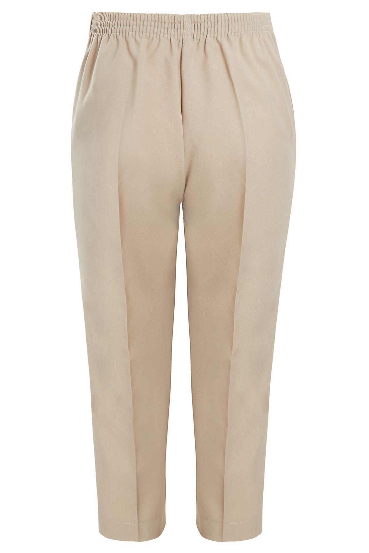 Womens 3//4 Half Elasticated Trouser Capri Cropped Stretch Summer Pants