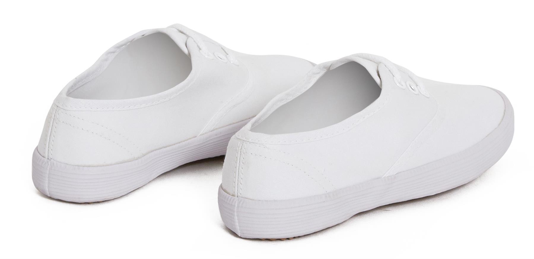 Girls Boys School PE Pumps Gym Black Dance Fastening Trainers Touch Plimsolls