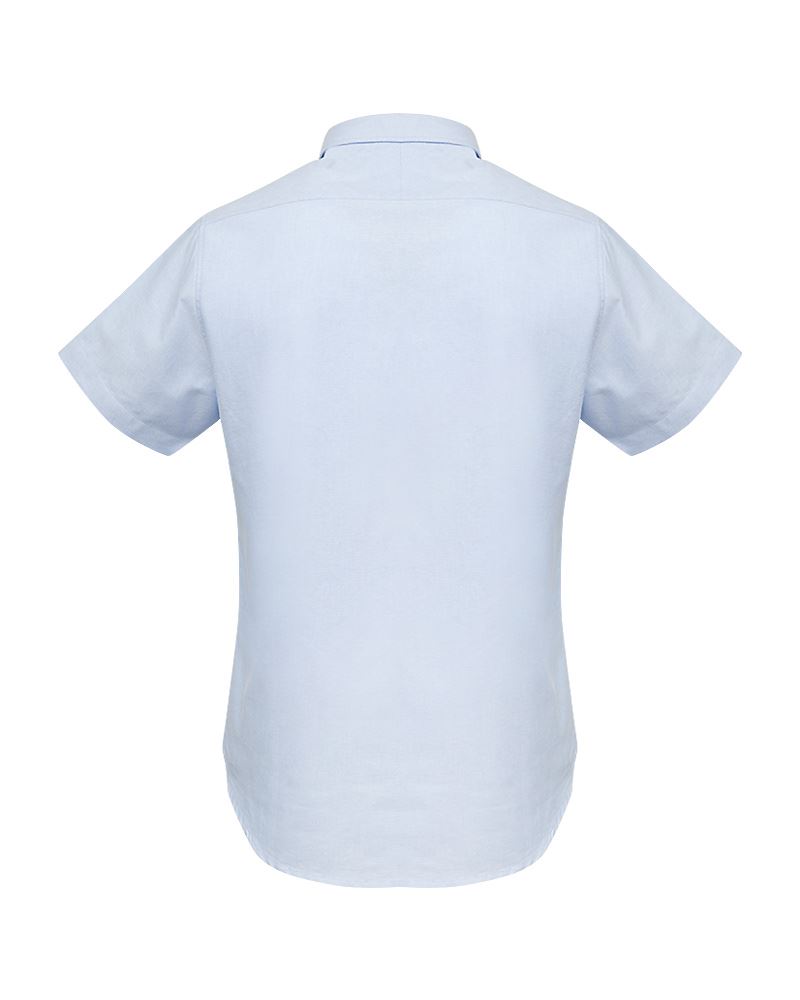 Shelikes Da Uomo Puro Cotone Colletto Manica Corta Estate Camicia Casual