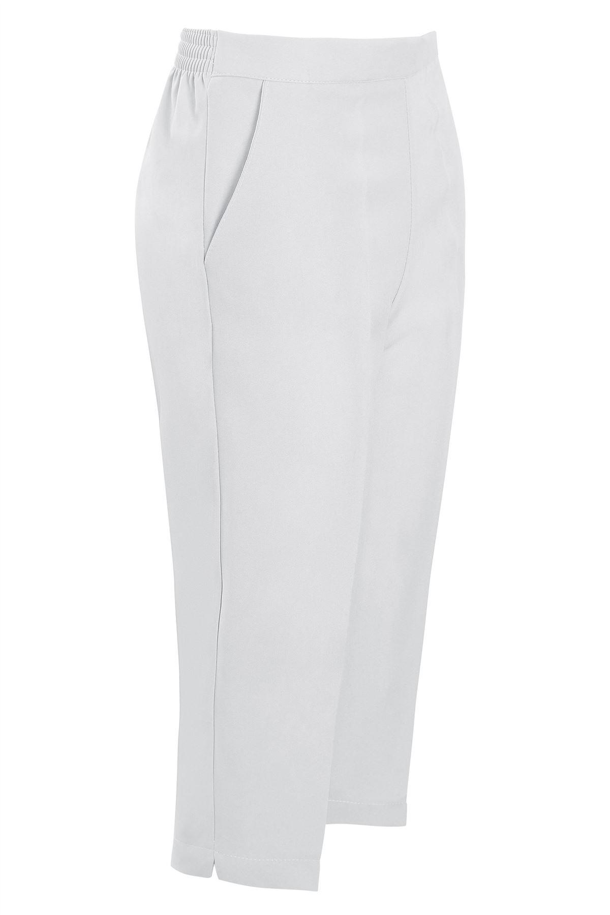 Womens 3//4 Half Elasticated Trouser Capri Cropped Stretch Summer Pants