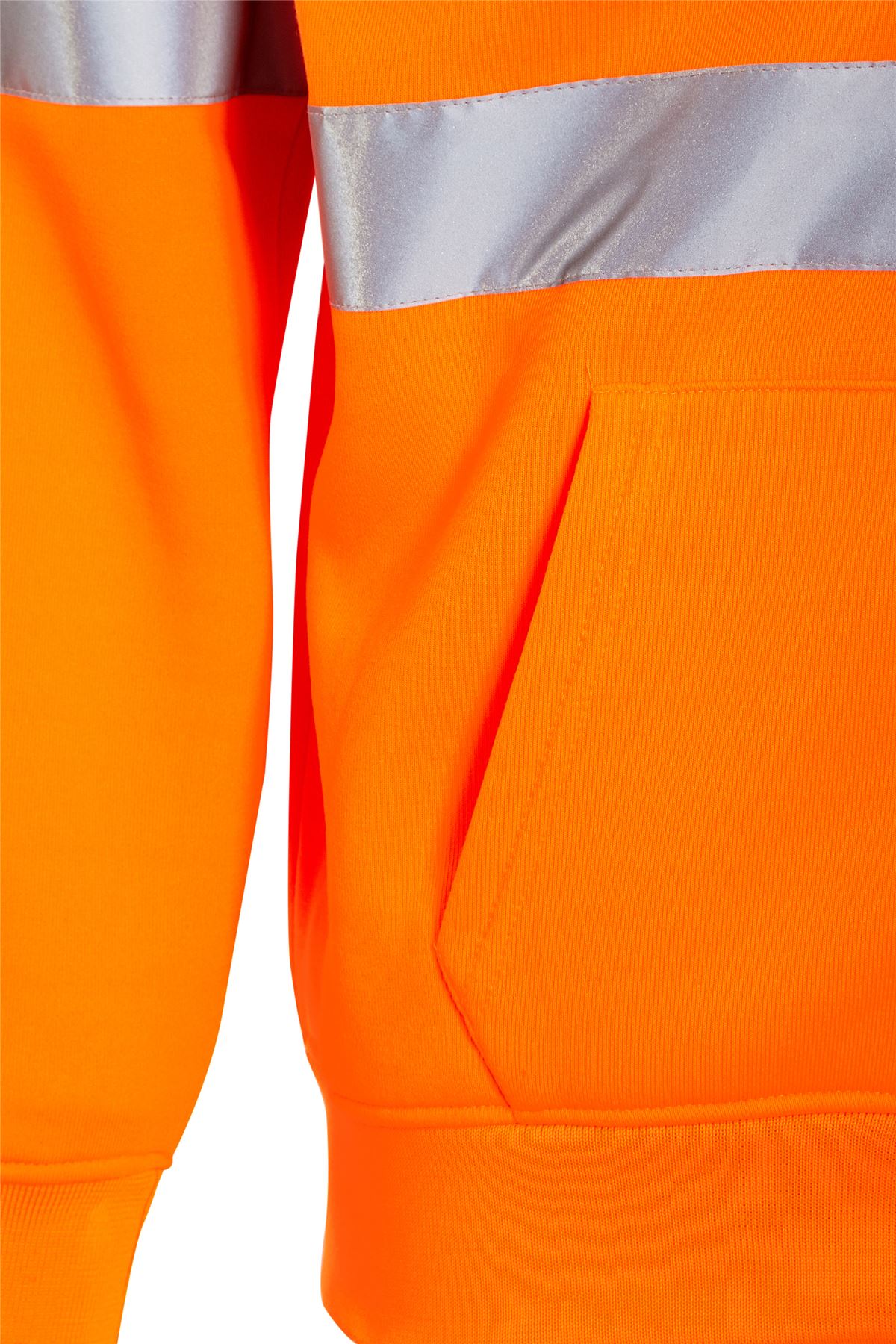 Hommes Fermeture Éclair Polaire Sweat à capuche Hi Viz visibilité Sweat-shirt sécurité travail NEUF